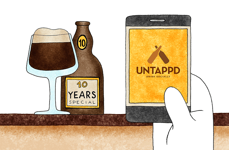 Untappd check-in 10 year anniversary